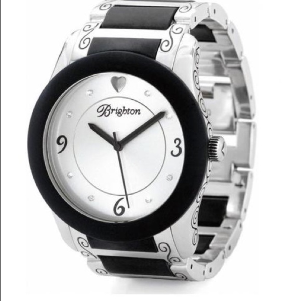 Brighton Brooklyn Silver & Black Watch